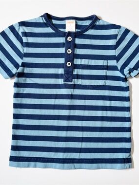 Gymboree Retro Boys Classing Bold Striped Henley Pocket T-Shirt Size 4 Summer